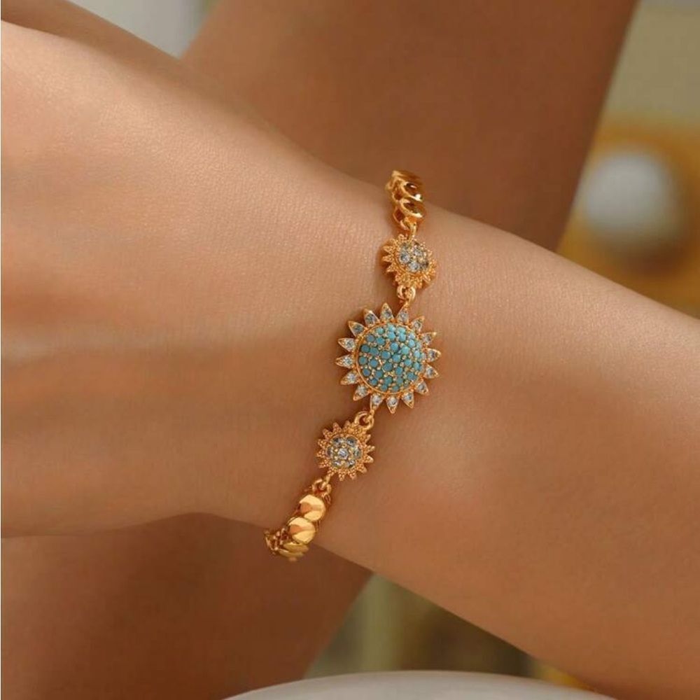Blue Sunflower Bracelet Q499